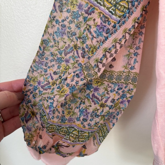 NWT Umgee | Pink Boho Top with Floral Sleeves | Size Small - Picture 13 of 16